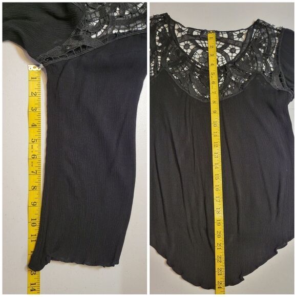 ASTR Elegant Black Lace Women's Top - Picture 8 of 9